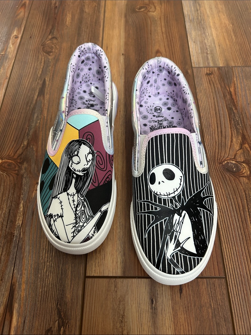 Nightmare Before Christmas Slip-On Sneakers — Jack & Sally Art. Never worn.